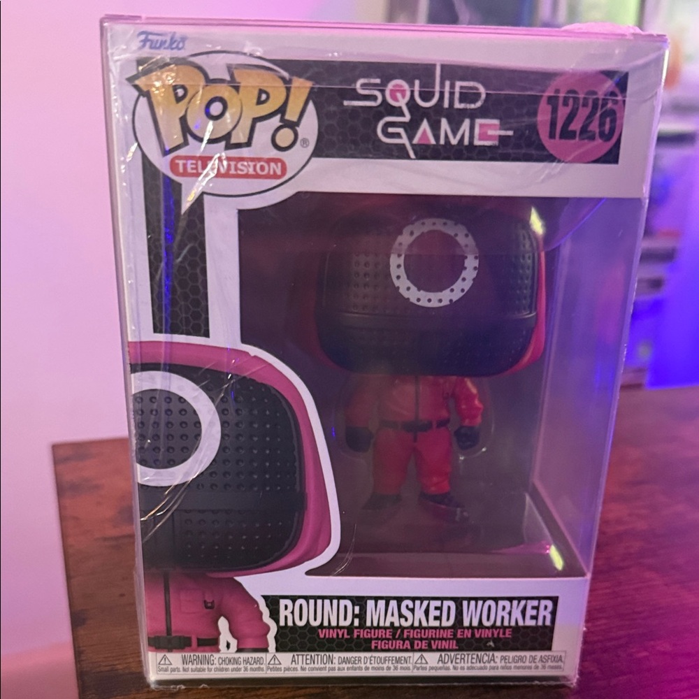 Funko Pop Red and Black Masked Worker Figure